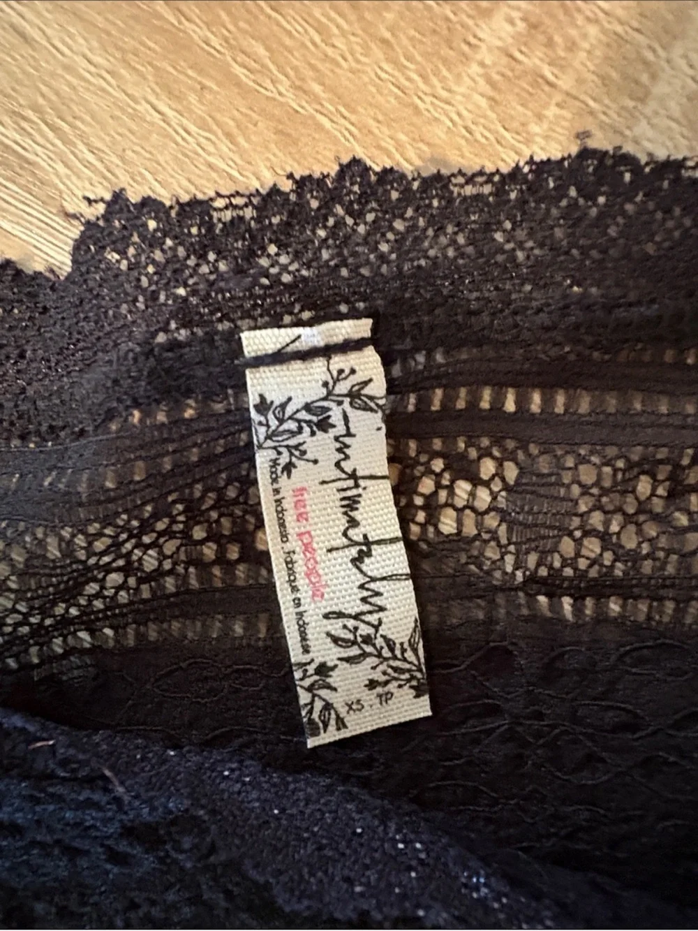 Free People by Intimately Free Black Lace Sheer Blouse Top